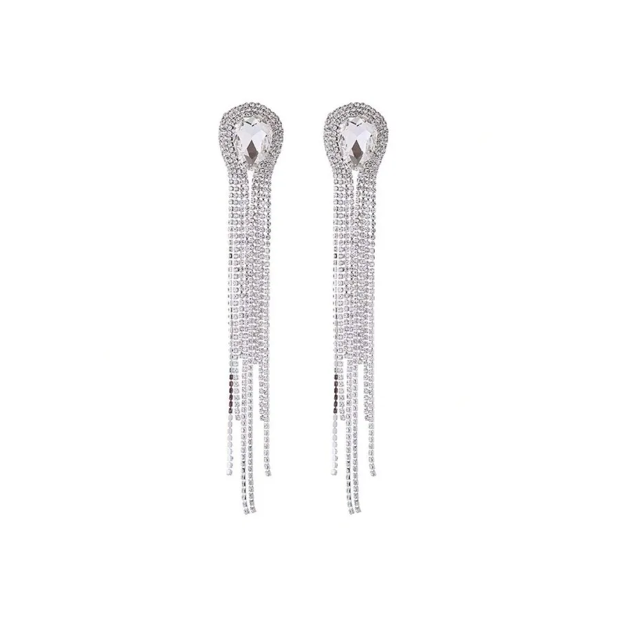 Exaggerated Fashion Simple Earrings Alloy Rhinestone Long Tassel Earrings For Girls Super Fairy Earrings
Exaggerated Fashion Simple Earrings Alloy Rhinestone Long Tassel Earrings For Girls Super Fairy Earrings