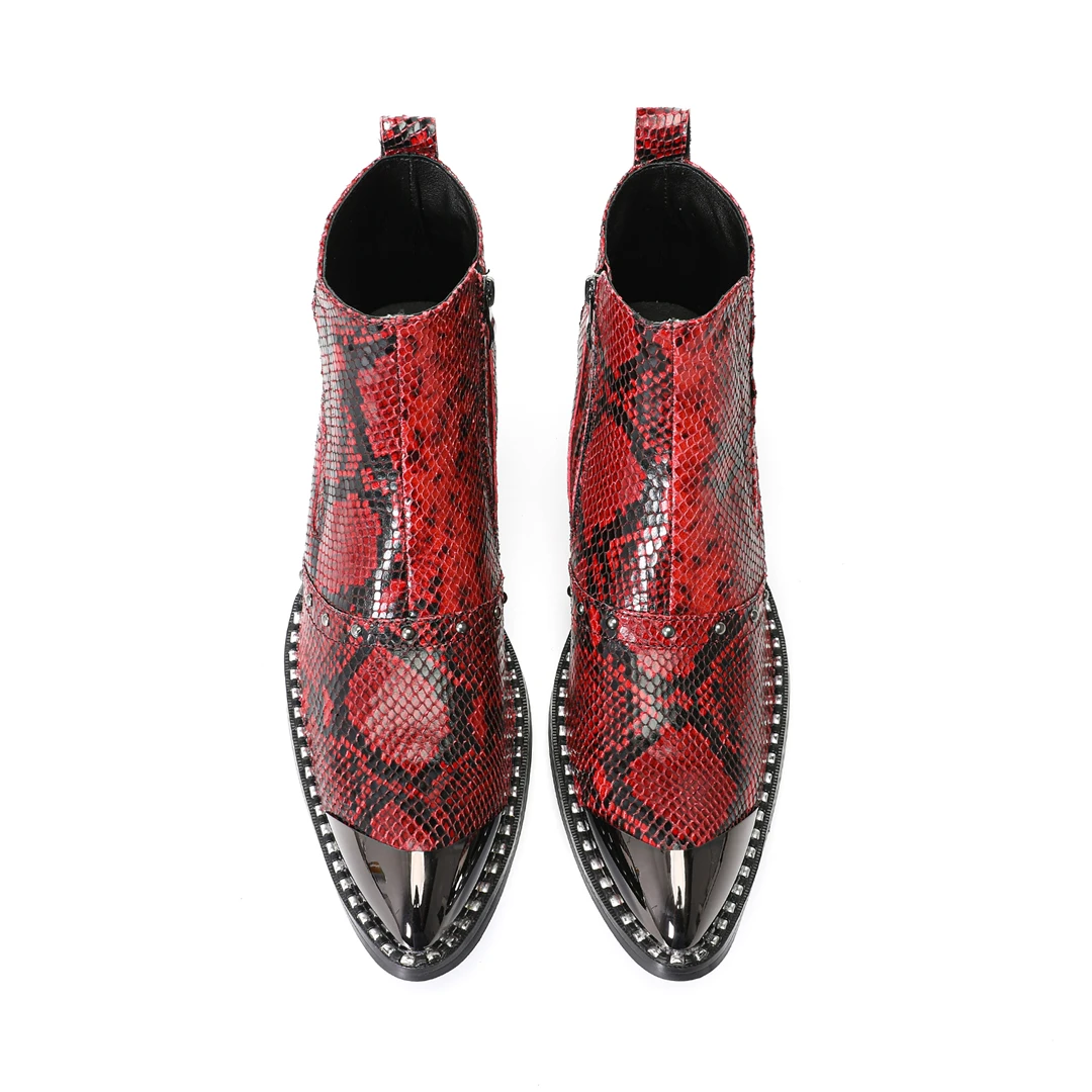 Botas Red Snake Pattern Pointed Toe Real Leather Ankle Boots for Men Plus Size Zip Motorcycle Cowboy Short Boots Male Party Shoe
Botas Red Snake Pattern Pointed Toe Real Leather Ankle Boots for Men Plus Size Zip Motorcycle Cowboy Short Boots Male Party Shoe