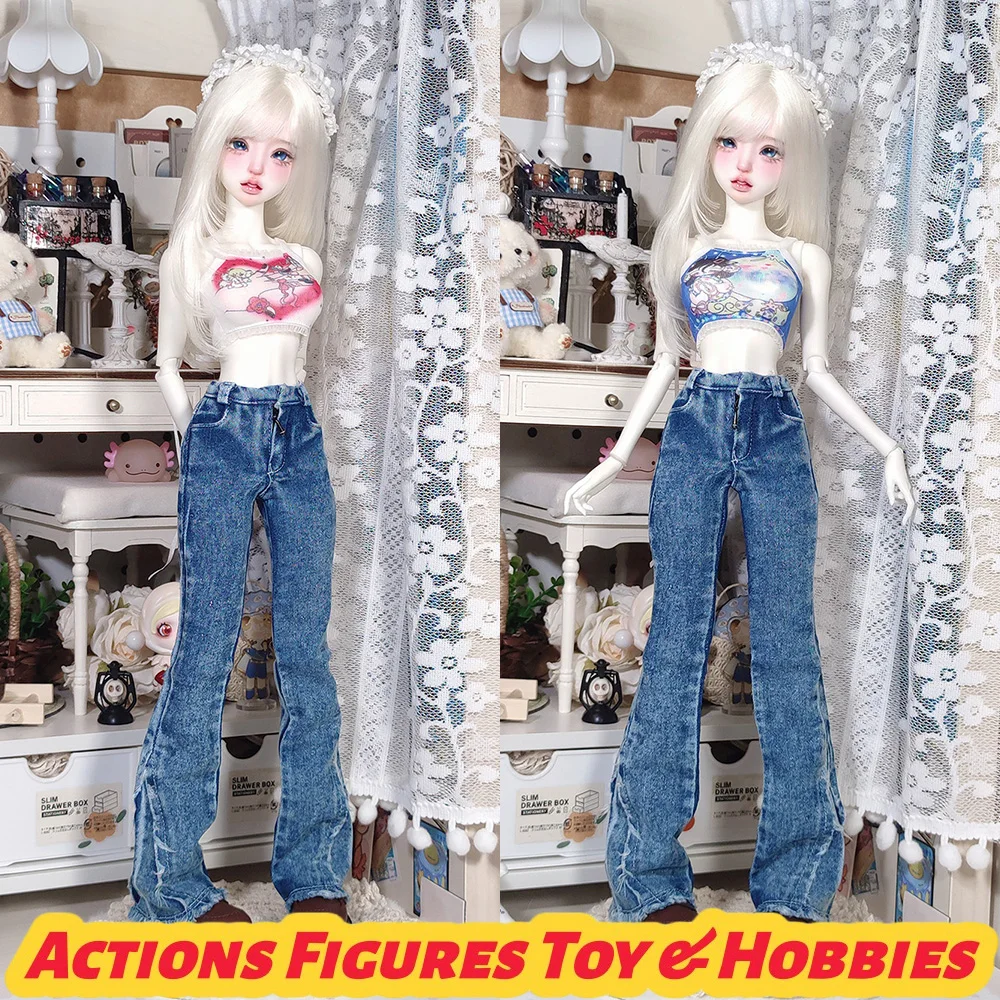 1/4 Scale BJD Dolls Washed Denim Pants Slight Flare Jeans Sling Short Vest Clothes Set for 4-point Toys DIY
1/4 Scale BJD Dolls Washed Denim Pants Slight Flare Jeans Sling Short Vest Clothes Set for 4-point Toys DIY