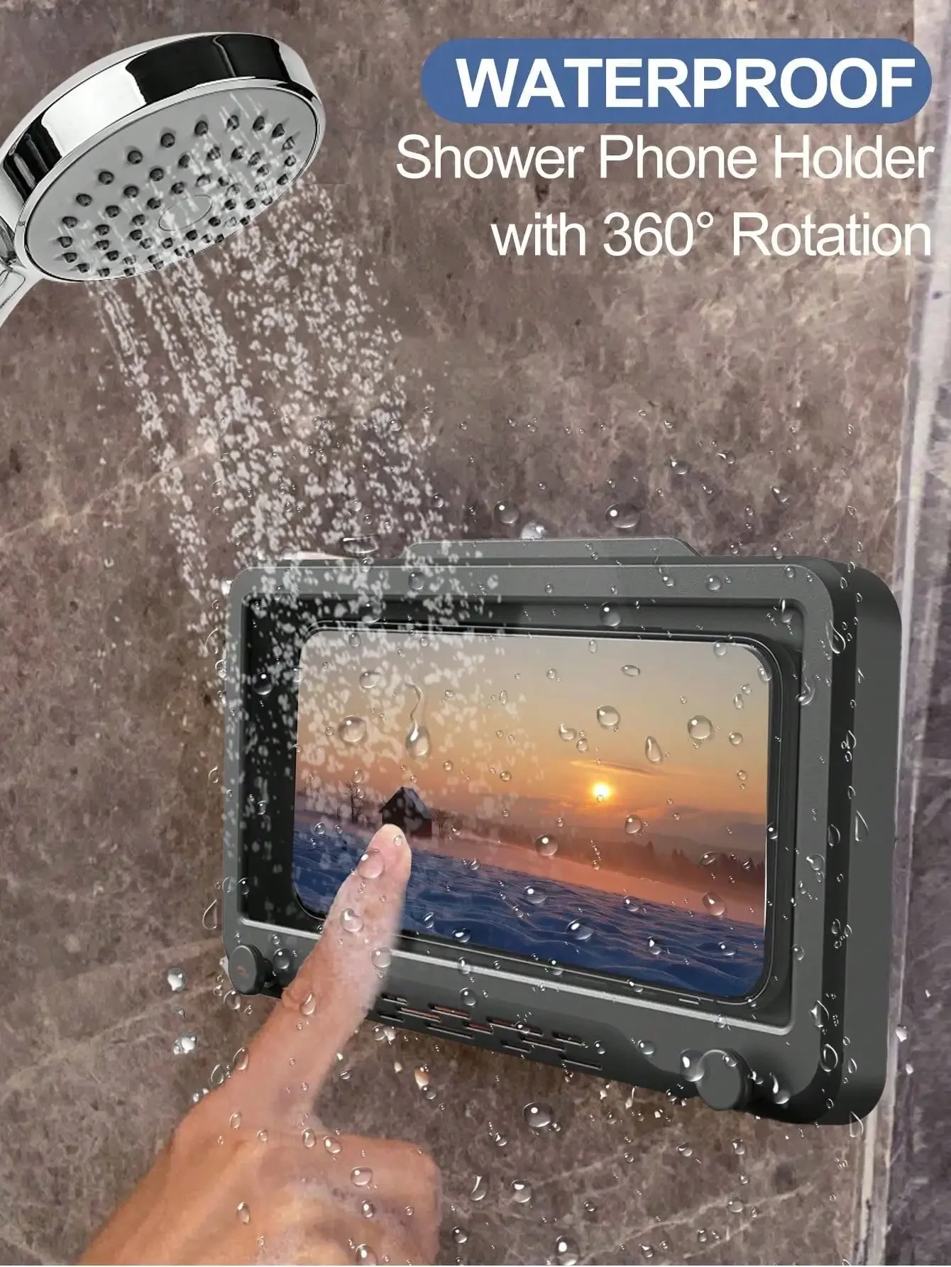 360° Rotating Waterproof Shower Phone Holder, Shower/Bath Phone Case, Anti-Fog High-Sensitivity Protective Case, Suitable For Ba
360° Rotating Waterproof Shower Phone Holder, Shower/Bath Phone Case, Anti-Fog High-Sensitivity Protective Case, Suitable For Ba