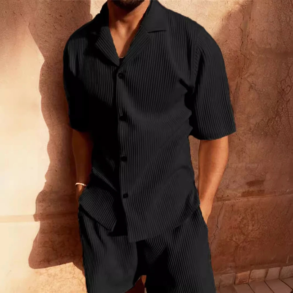 Short Sleeve Shirt Set Men Corduroy Shorts Beach Casual Style Lapel Neckline Regular Clothing Length Slight Stretch
Short Sleeve Shirt Set Men Corduroy Shorts Beach Casual Style Lapel Neckline Regular Clothing Length Slight Stretch