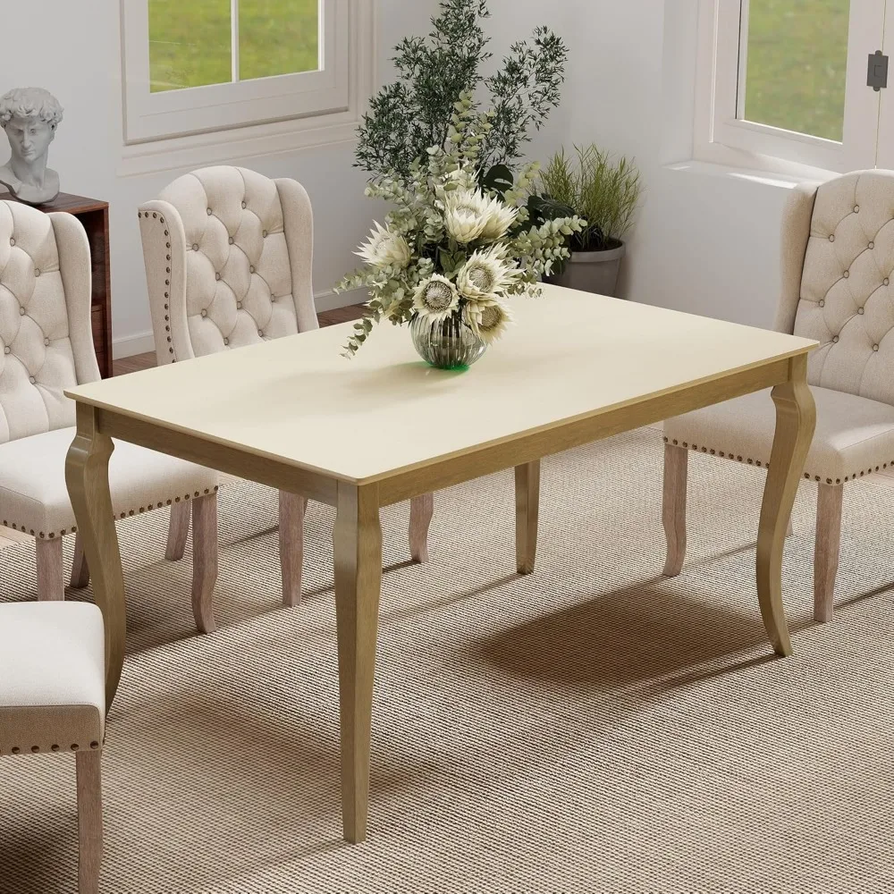 60" Wood Dining Room Table Large Vintage Kitchen Table for 4 to 6 Person, Retro Rectangular Breakfast Table for Dining Area/Livi
60" Wood Dining Room Table Large Vintage Kitchen Table for 4 to 6 Person, Retro Rectangular Breakfast Table for Dining Area/Livi