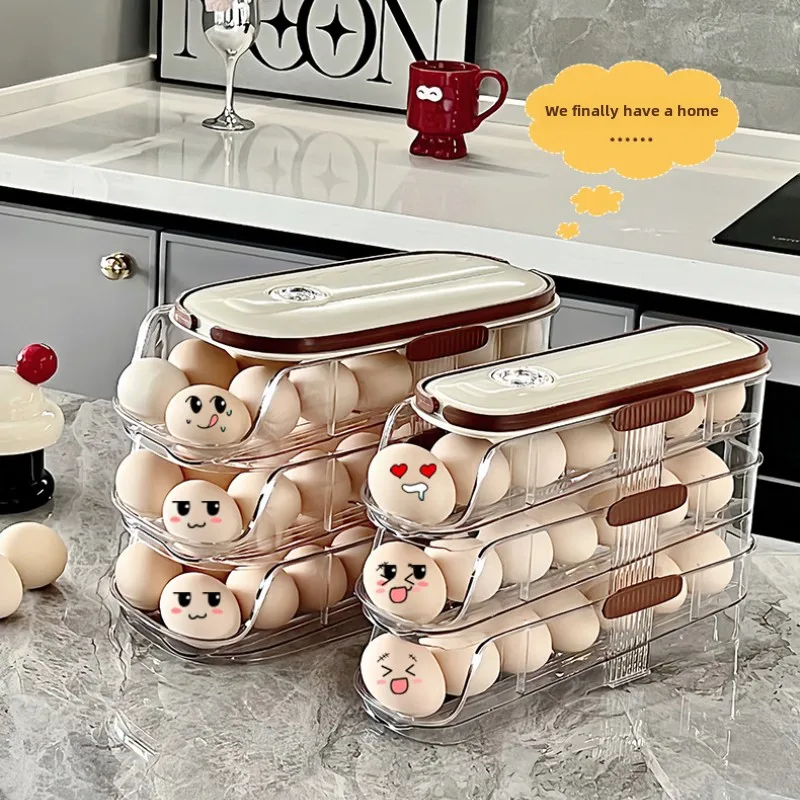 Household Multi-layer Automatic Egg Roller Egg Organizer Refrigerator Timing Special Egg Carton Kitchen Rack Tray
Household Multi-layer Automatic Egg Roller Egg Organizer Refrigerator Timing Special Egg Carton Kitchen Rack Tray
