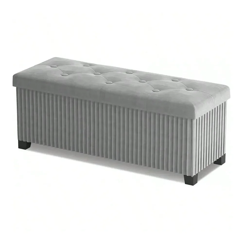Ottoman Bench, 43 Inch Foldable Ottoman With Legs, Velvet Foot Rest Stool, End Of Bed Bench, Storage Chest For Living Room, Bed
Ottoman Bench, 43 Inch Foldable Ottoman With Legs, Velvet Foot Rest Stool, End Of Bed Bench, Storage Chest For Living Room, Bed
