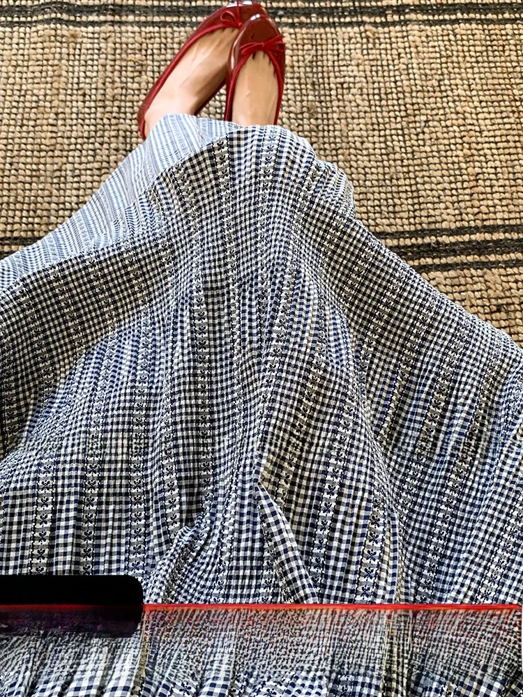 Relaxed Drape Plaid Splicing Umbrella Skirt Women's Summer Commute Pleated Design High Waist Cotton Blend A-Line Skirt
Relaxed Drape Plaid Splicing Umbrella Skirt Women's Summer Commute Pleated Design High Waist Cotton Blend A-Line Skirt