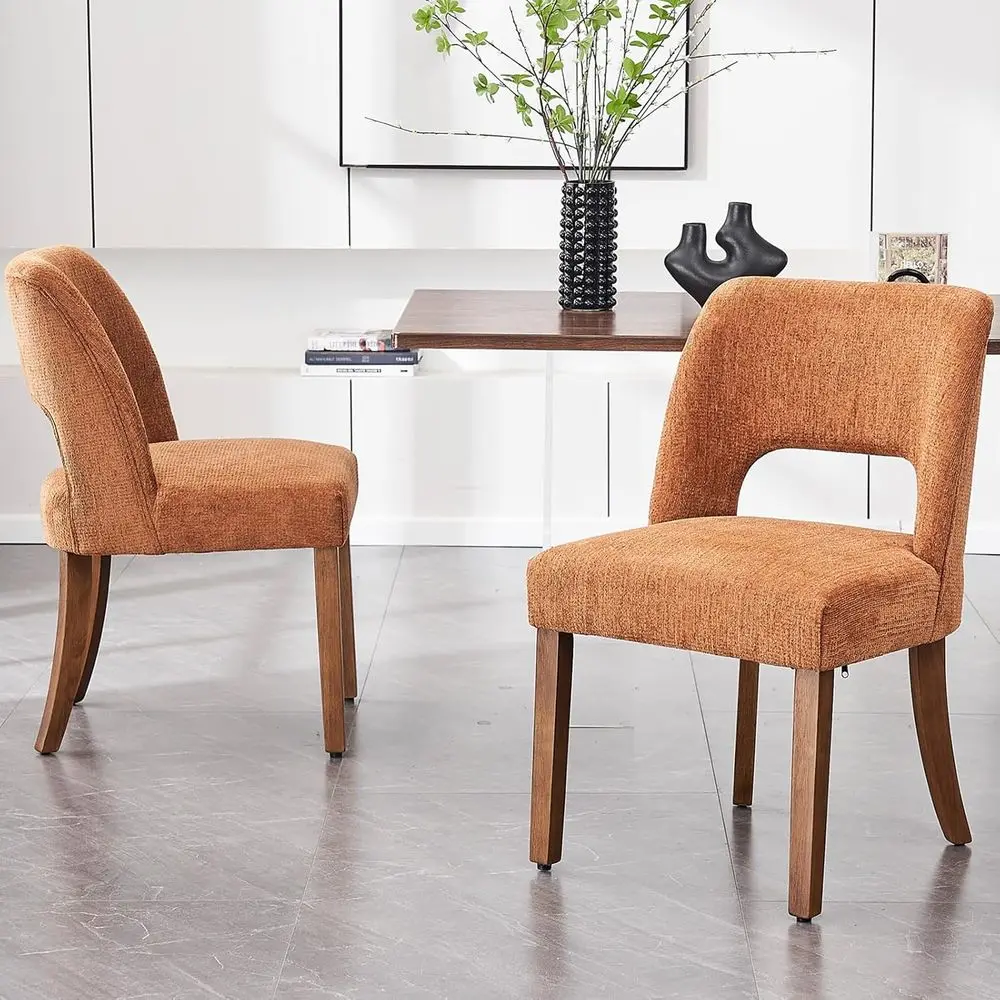 Orange Fabric Upholstered Dining Chairs Set of 2 for Kitchen and Dining Room
Orange Fabric Upholstered Dining Chairs Set of 2 for Kitchen and Dining Room