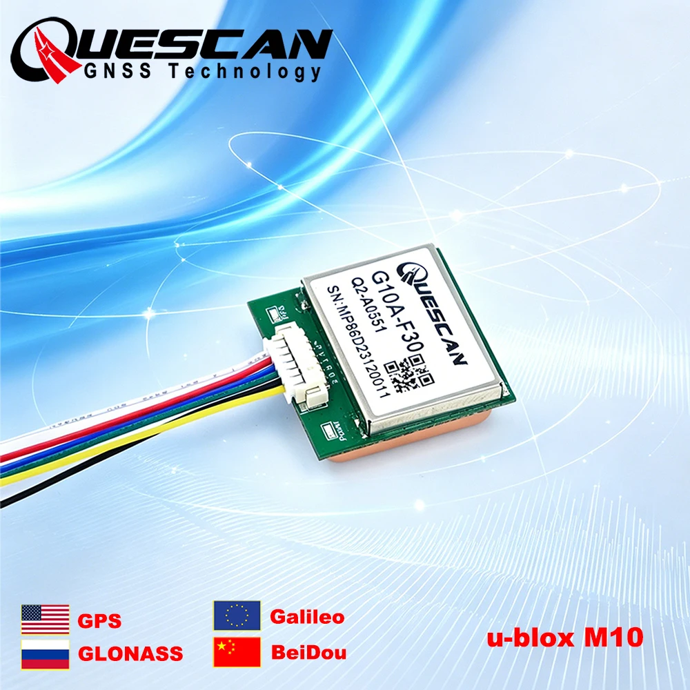 QUESCAN G10A-F30 M10 GPS Module with onboard Antenna GPS Galileo GLONASS BeiDou Receiver ESP32 Arduino GPS NMEA UBX Protocol
QUESCAN G10A-F30 M10 GPS Module with onboard Antenna GPS Galileo GLONASS BeiDou Receiver ESP32 Arduino GPS NMEA UBX Protocol