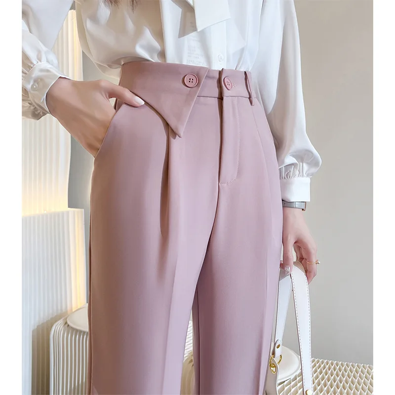 Pink pants for women2026New casual suit pants with high waist and drape effect, slimming straight-leg pants, professional nine-p
Pink pants for women2026New casual suit pants with high waist and drape effect, slimming straight-leg pants, professional nine-p