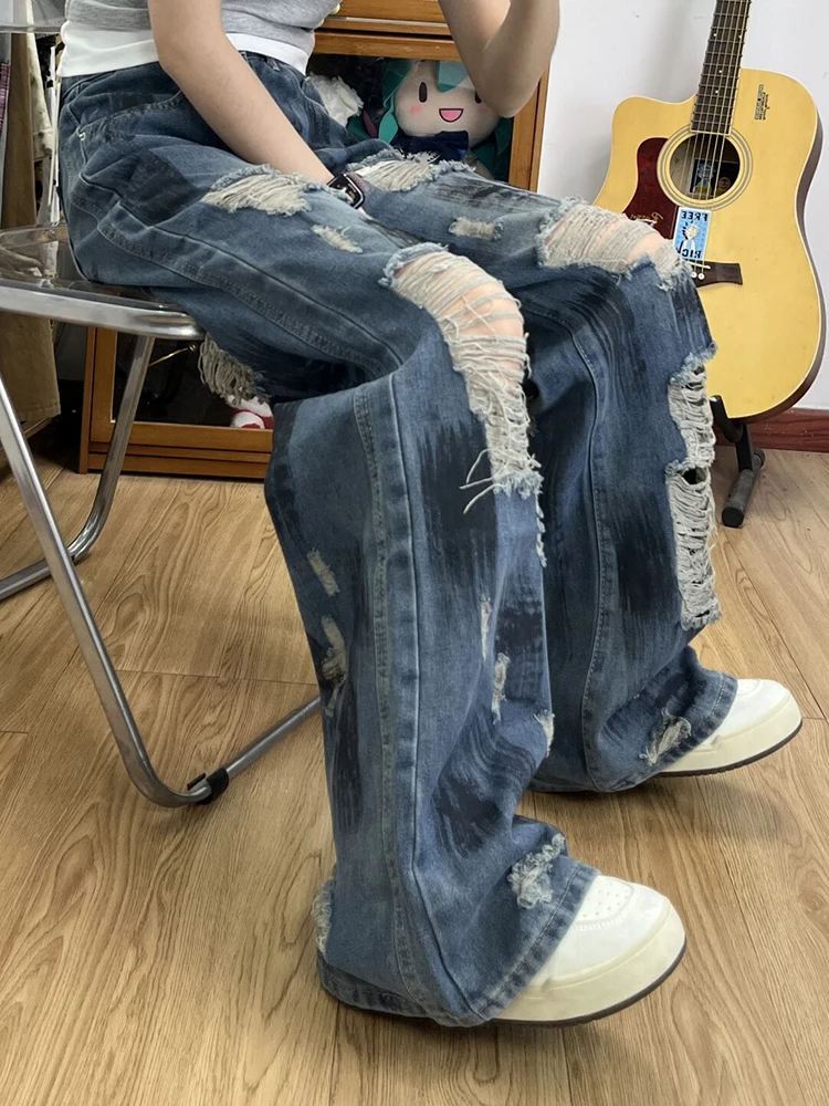 plus Size Women's Vintage Desert Sle Ripped Denim Jeans Summer Loose Straight Wide Leg Dir Pants Casual High Waist Trousers
plus Size Women's Vintage Desert Sle Ripped Denim Jeans Summer Loose Straight Wide Leg Dir Pants Casual High Waist Trousers