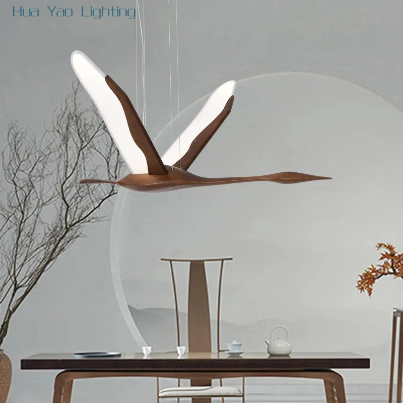Chinese Style Solid Wood Goose Swan LED Pendant Lights Indoor Decor Hanging Lamps Dining Living Room Lighting Acrylic lampshade
Chinese Style Solid Wood Goose Swan LED Pendant Lights Indoor Decor Hanging Lamps Dining Living Room Lighting Acrylic lampshade