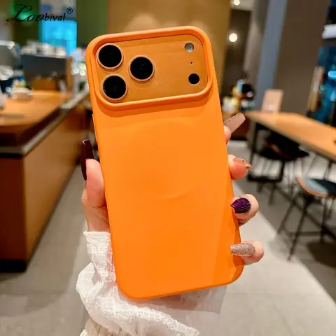 for Magsafe Soft Liquid Silicone Case for iPhone 17 16 15 Pro Max 14 Plus 12 13 Air Magnetic Candy Solid Color Shockproof Cover