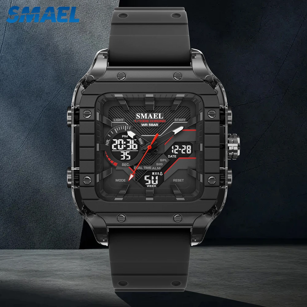 SMAEL Men's Brand Sports Fashion Wristwatch Waterproof Luminous Quartz Dual Time Date Display Military Male Watch
SMAEL Men's Brand Sports Fashion Wristwatch Waterproof Luminous Quartz Dual Time Date Display Military Male Watch