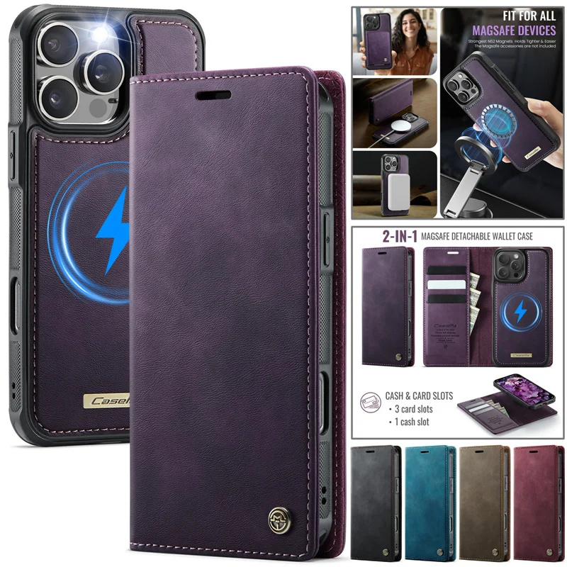 CaseMe Кожаный флип-чехол для телефона с магнитной беспроводной зарядкой для iPhone 17 Pro Max 16 Plus 15 14 13 12 11 Чехол-держатель для карт-кошелька
CaseMe Кожаный флип-чехол для телефона с магнитной беспроводной зарядкой для iPhone 17 Pro Max 16 Plus 15 14 13 12 11 Чехол-держатель для карт-кошелька