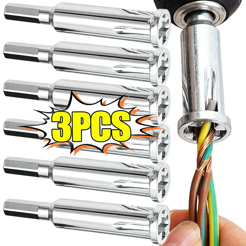 1/3pcs Wire Peeling Connector Hexagonal Handle Electric Quick Cable Connectors Home Wear-resistant Wire Stripping Tool Accessory
1/3pcs Wire Peeling Connector Hexagonal Handle Electric Quick Cable Connectors Home Wear-resistant Wire Stripping Tool Accessory