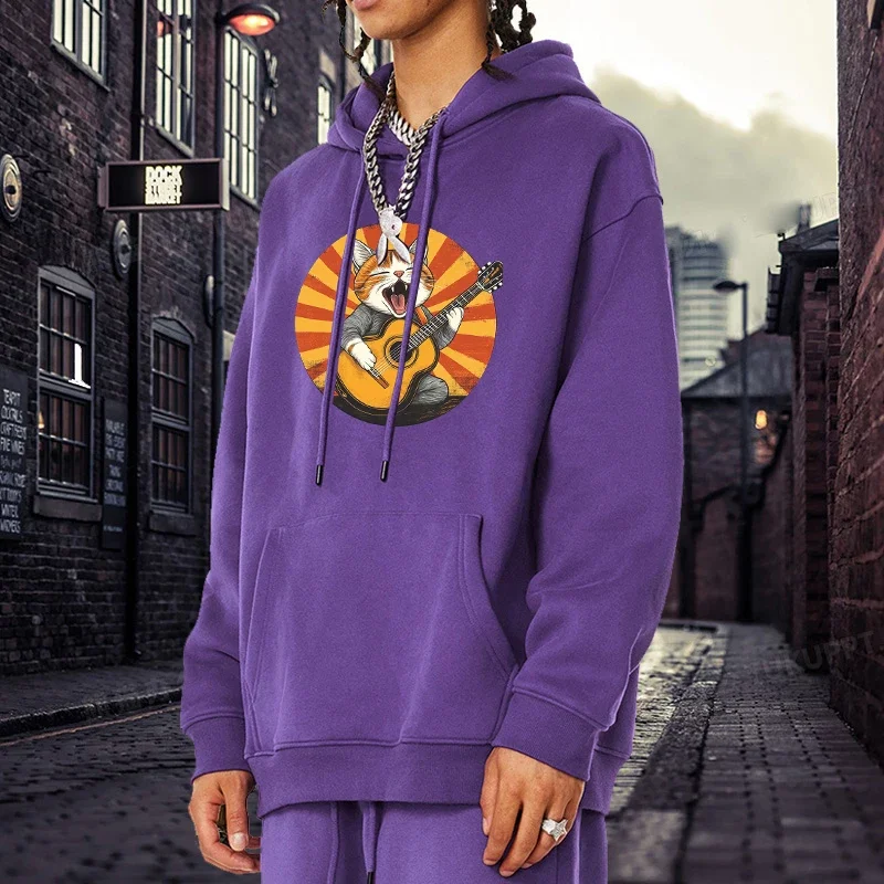 Funny Cat Playing Guitar Hoodie Animals Print Sweatshirt Men Cartoon Graphic Pullover Tops Unisex Fashion Hoodies
Funny Cat Playing Guitar Hoodie Animals Print Sweatshirt Men Cartoon Graphic Pullover Tops Unisex Fashion Hoodies