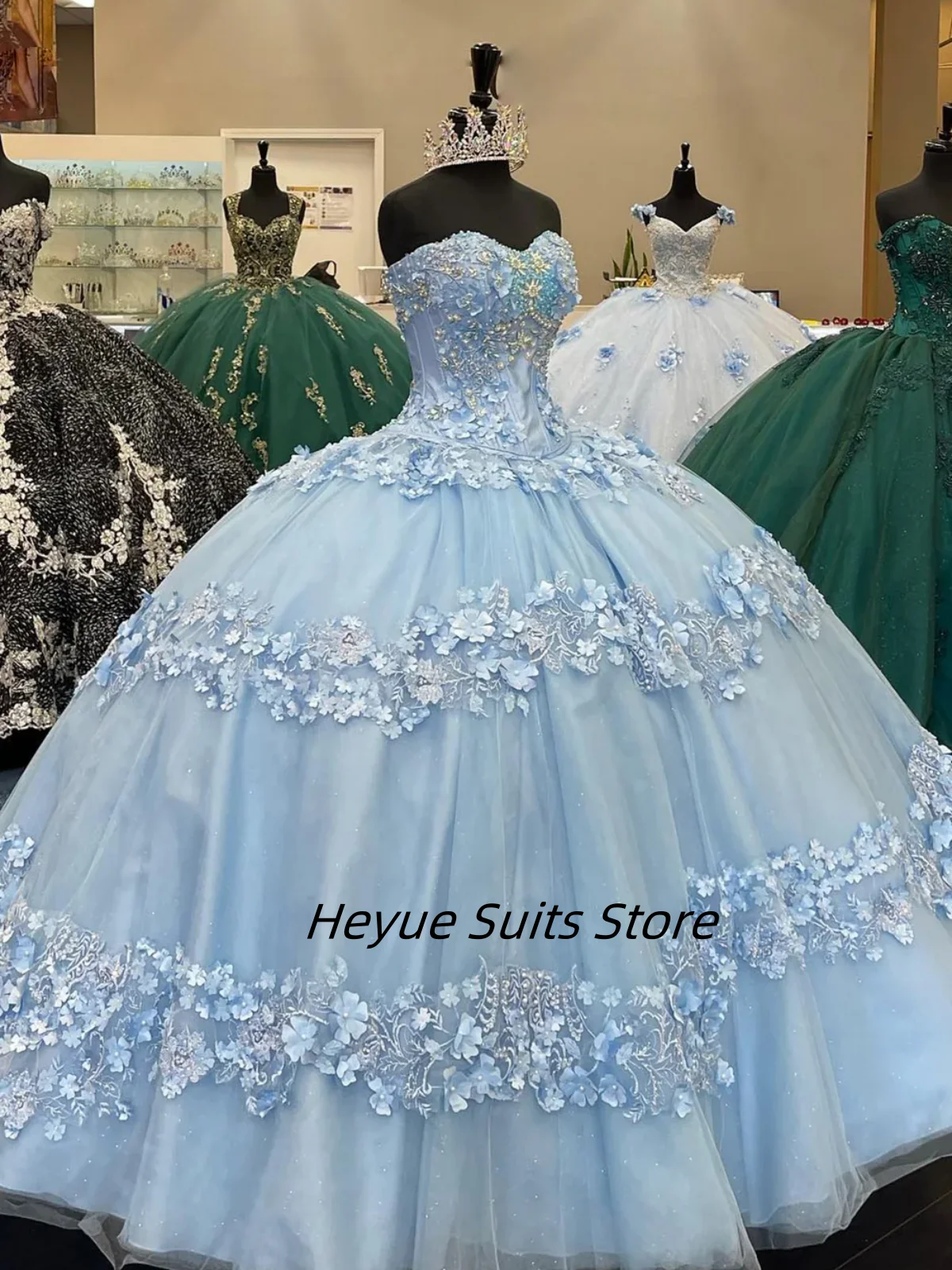 Голубое нежное платье принцессы Quinceanera по индивидуальному заказу, корсет без бретелек, длинное тюлевое платье с аппликацией, Vestido De 15 Anos
Голубое нежное платье принцессы Quinceanera по индивидуальному заказу, корсет без бретелек, длинное тюлевое платье с аппликацией, Vestido De 15 Anos