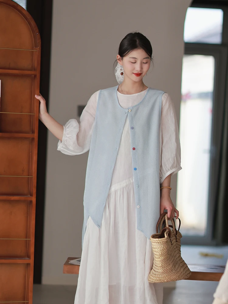 Вязаный жилет оригинального дизайна, асимметричный, с вырезами, круглым вырезом горловины, средней длины, женский, модный, для повседневной носки, весна-лето
Вязаный жилет оригинального дизайна, асимметричный, с вырезами, круглым вырезом горловины, средней длины, женский, модный, для повседневной носки, весна-лето