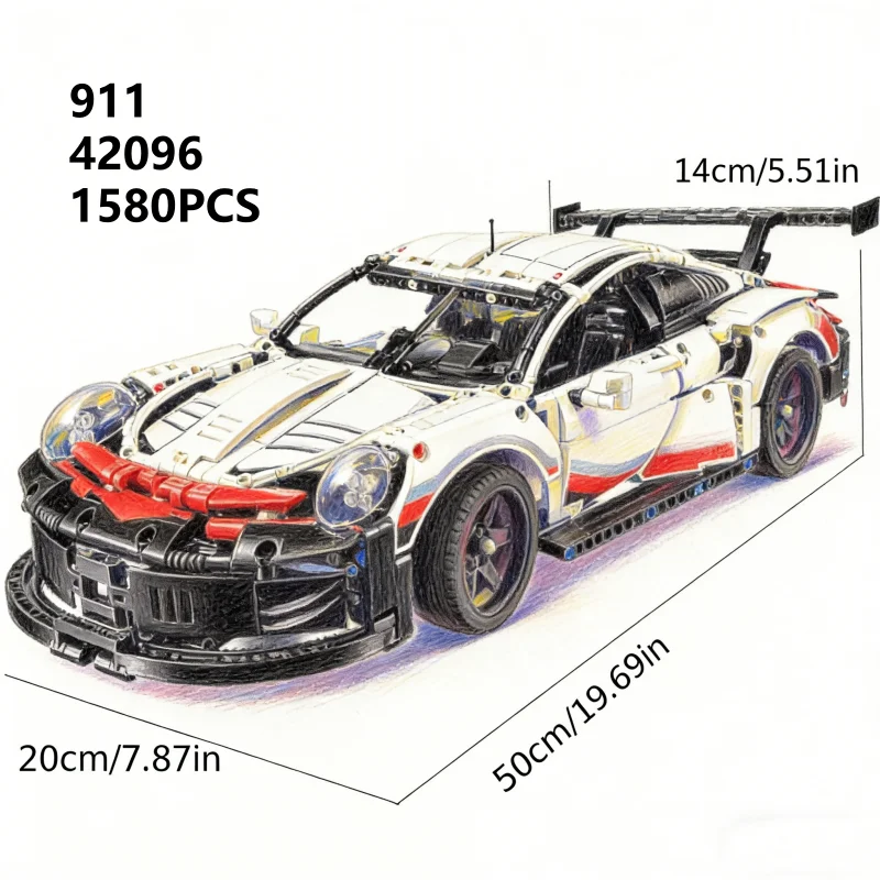 Building Blocks 1:10 Sport Car Model 42096 Holidays Gifts 1580PCS Assemble Brick Children's Educational Toys
Building Blocks 1:10 Sport Car Model 42096 Holidays Gifts 1580PCS Assemble Brick Children's Educational Toys