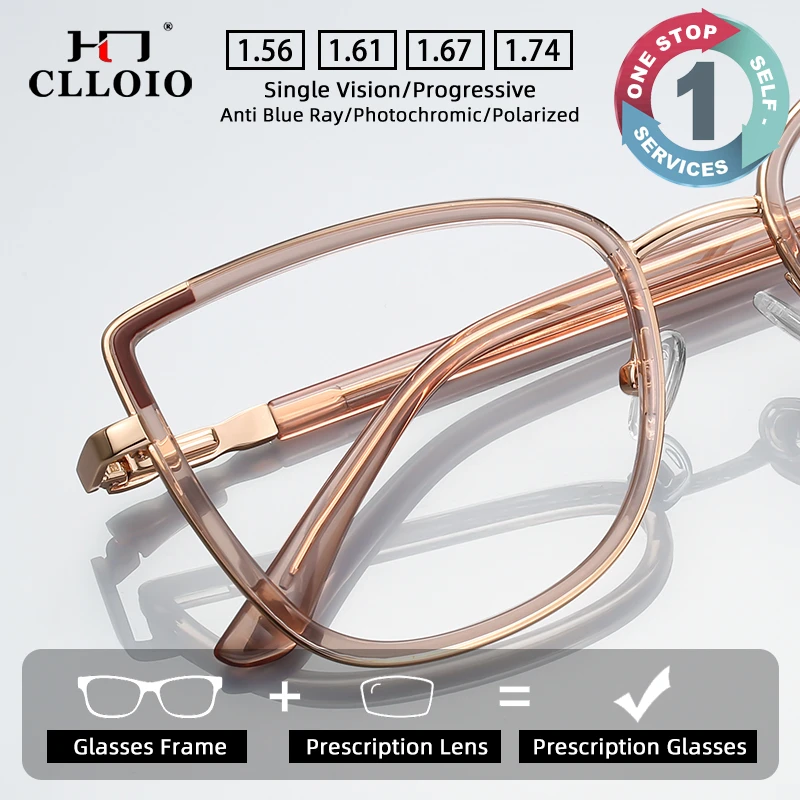 CLLOIO New Butterfly Frame Anti Blue Light Glasses Metal TR Frame Women Reading Myopia Glasses Prescription Customized Glasses
CLLOIO New Butterfly Frame Anti Blue Light Glasses Metal TR Frame Women Reading Myopia Glasses Prescription Customized Glasses