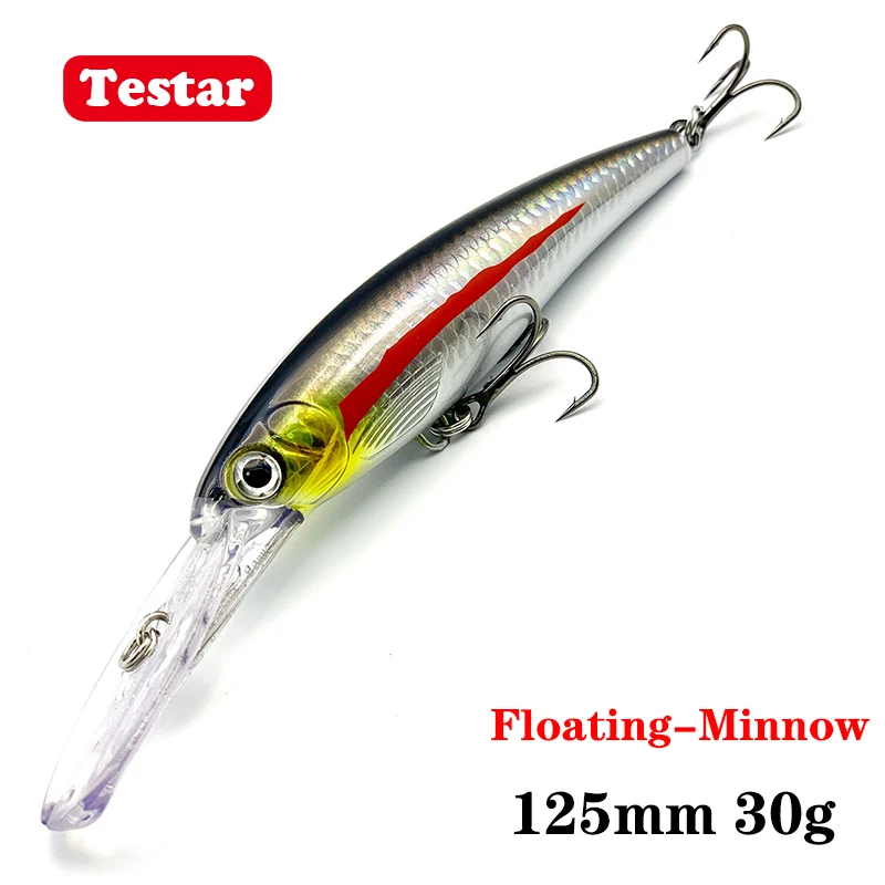 125mm 30g Testar Trolling Minnow Boat Fishing Lures Floating Saltwater Slow Sinking Wobblers Artificial Bait for GT Sea Bass
125mm 30g Testar Trolling Minnow Boat Fishing Lures Floating Saltwater Slow Sinking Wobblers Artificial Bait for GT Sea Bass