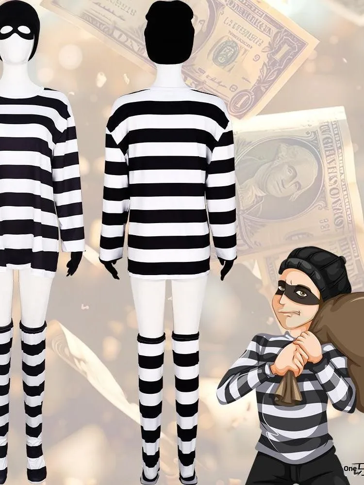 Theft Halloween Costume Long Sleeve Striped Set Role Play Transformation Party Stage Performance Women's Ethnic Fashion
Theft Halloween Costume Long Sleeve Striped Set Role Play Transformation Party Stage Performance Women's Ethnic Fashion