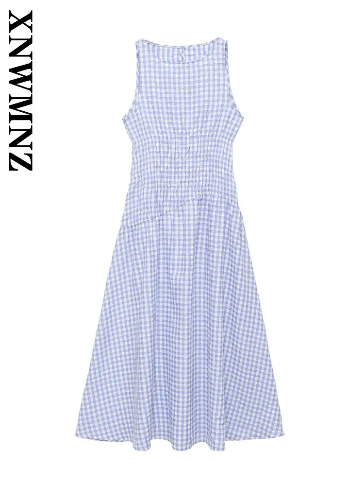 XNWMNZ 2026 Summer New Woman Simple Vintage O-Collar Sleeveless Print long Dress Commuting Versatile Lady Casual Plaid Dresses
XNWMNZ 2026 Summer New Woman Simple Vintage O-Collar Sleeveless Print long Dress Commuting Versatile Lady Casual Plaid Dresses