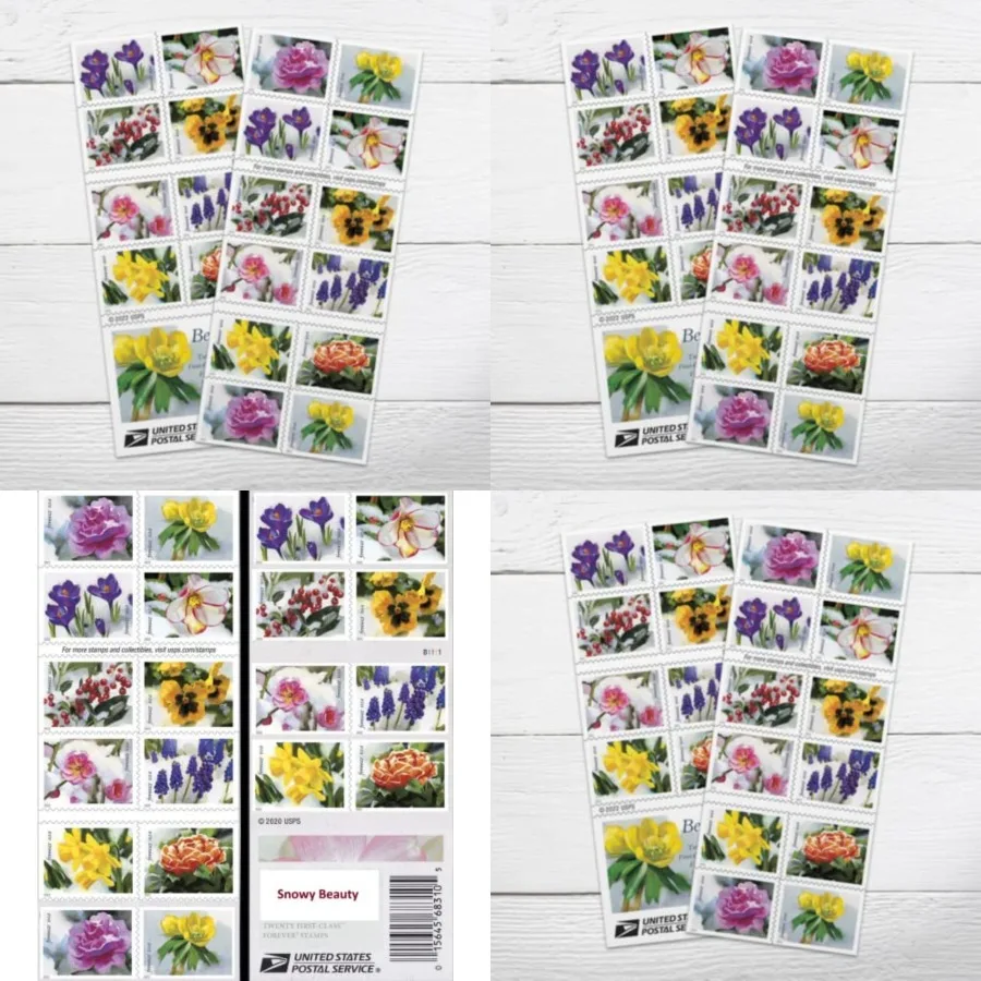 Snowy Beauty 2022 2 Books of 20 Winter Flowers, Garden, Wedding, Love, Celebration, Holiday First-Class Mail Forever Postage St
Snowy Beauty 2022 2 Books of 20 Winter Flowers, Garden, Wedding, Love, Celebration, Holiday First-Class Mail Forever Postage St