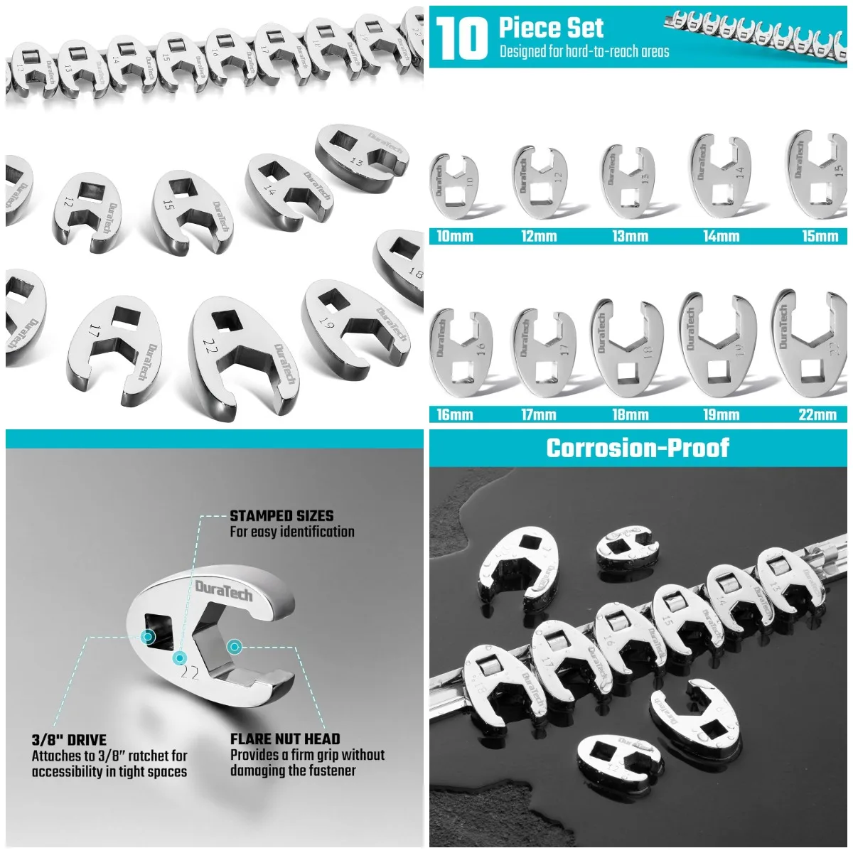 Набор ключей Crowfoot с приводом 3/8 дюйма, набор ключей для раструбных гаек, метрическая, 10–22 мм, с направляющей для хранения
Набор ключей Crowfoot с приводом 3/8 дюйма, набор ключей для раструбных гаек, метрическая, 10–22 мм, с направляющей для хранения