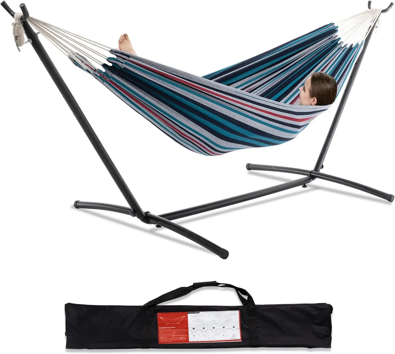Double Hammocks with Stand for Outside, Portable Space Saving Heavy-Duty Steel Stand for Indoor Outdoor Patio with Carrying Bag,
Double Hammocks with Stand for Outside, Portable Space Saving Heavy-Duty Steel Stand for Indoor Outdoor Patio with Carrying Bag,