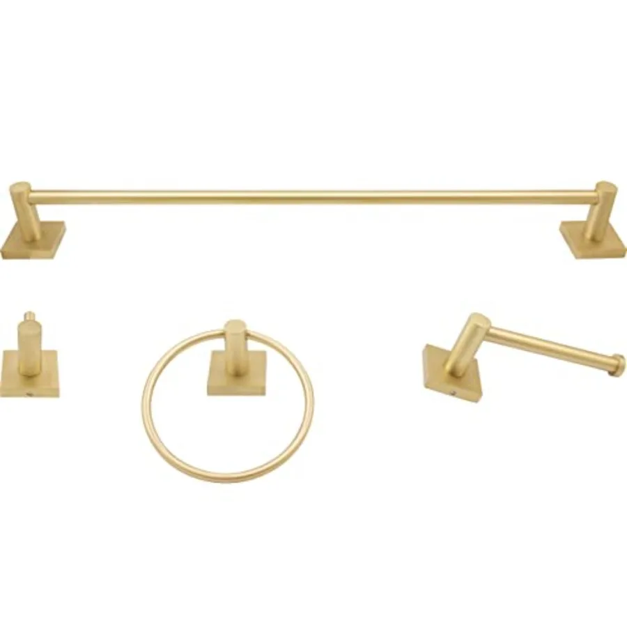Vienna Bathroom Set, 4-Piece, Satin Brass for modern bathrooms, brass material, satin brass color, corrosion-resistant finish
Vienna Bathroom Set, 4-Piece, Satin Brass for modern bathrooms, brass material, satin brass color, corrosion-resistant finish