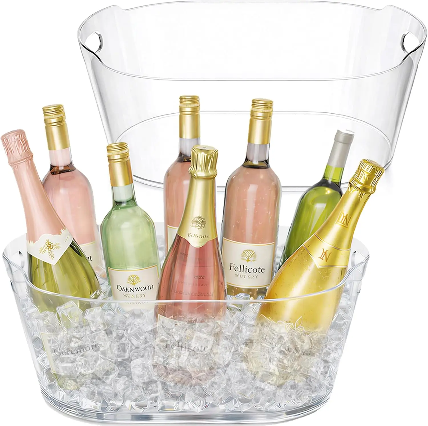 11.5L Ice Bucket for Parties 2 Pcs, Large Plastic Drink Cooler for Champagne Wine, Beer, Clear Beverage Tub for Mimosa
11.5L Ice Bucket for Parties 2 Pcs, Large Plastic Drink Cooler for Champagne Wine, Beer, Clear Beverage Tub for Mimosa