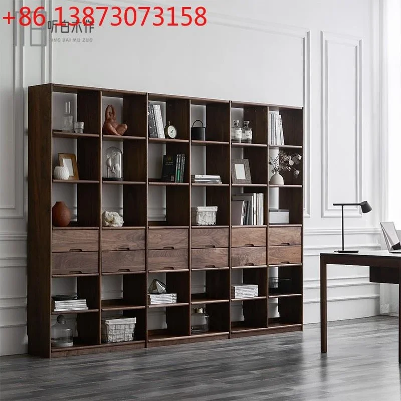 Nordic Japanese-style black walnut combination bookcase Modern simple cherry wood full wall bookshelf Solid wood display cabinet
Nordic Japanese-style black walnut combination bookcase Modern simple cherry wood full wall bookshelf Solid wood display cabinet