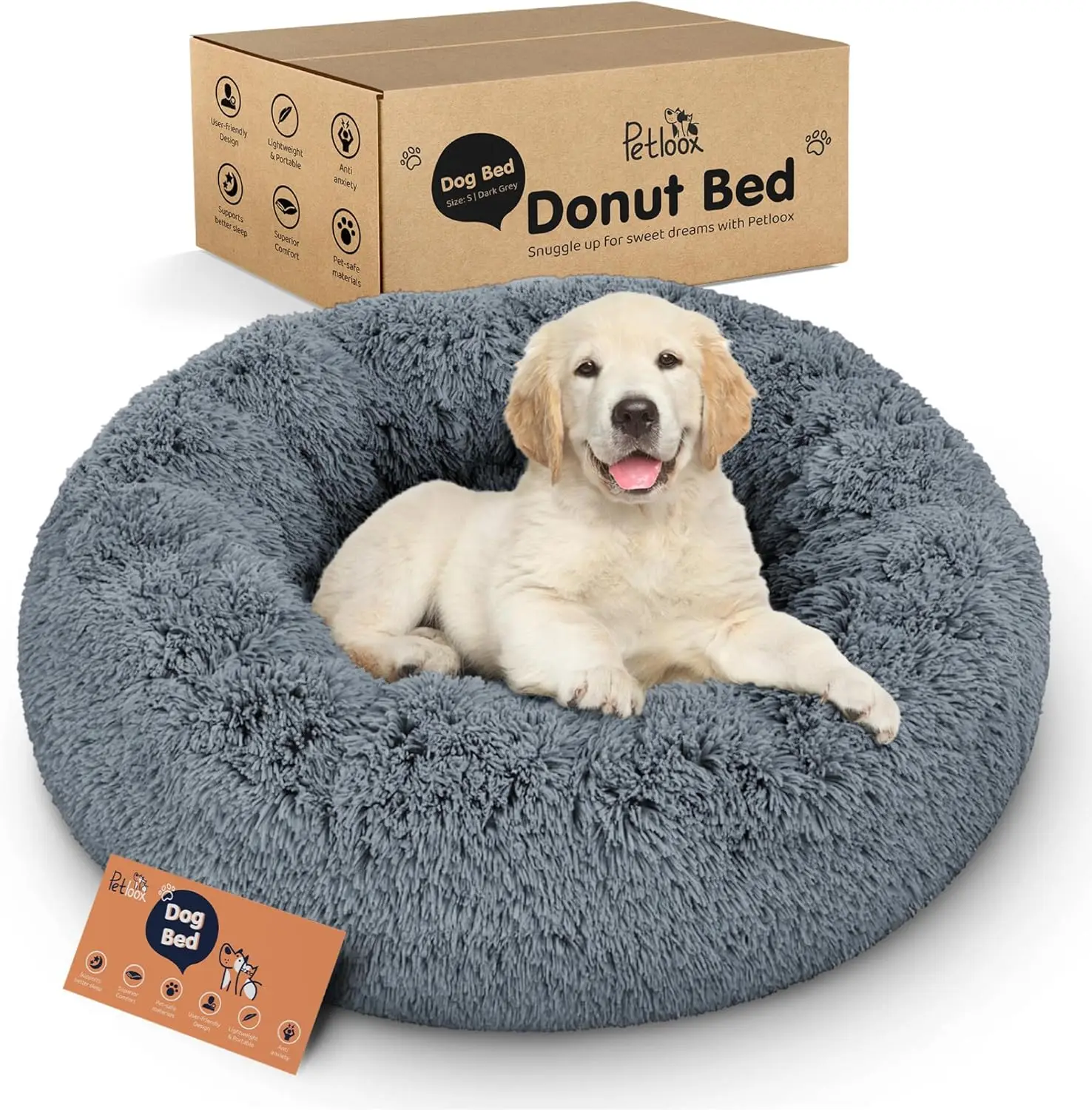 Лежанка для собак Donut - Премиум-комфорт для снятия тревоги - Пушистый и успокаивающий дизайн с ультрамягкой поддержкой | Уютная круглая лежанка для собаки B
Лежанка для собак Donut - Премиум-комфорт для снятия тревоги - Пушистый и успокаивающий дизайн с ультрамягкой поддержкой | Уютная круглая лежанка для собаки B