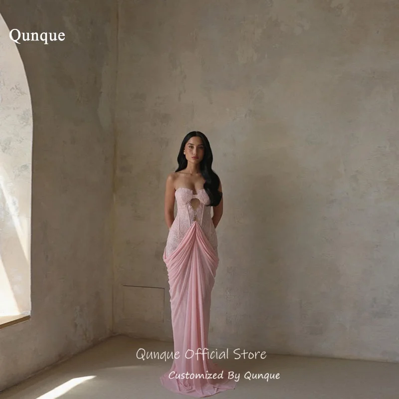 Qunque Sexy Pink Lace Mermaid Evening Dresses Sweetheart Cutout Dresses For Woman Pleated Long 2026 Vestidos De Gala Customized
Qunque Sexy Pink Lace Mermaid Evening Dresses Sweetheart Cutout Dresses For Woman Pleated Long 2026 Vestidos De Gala Customized