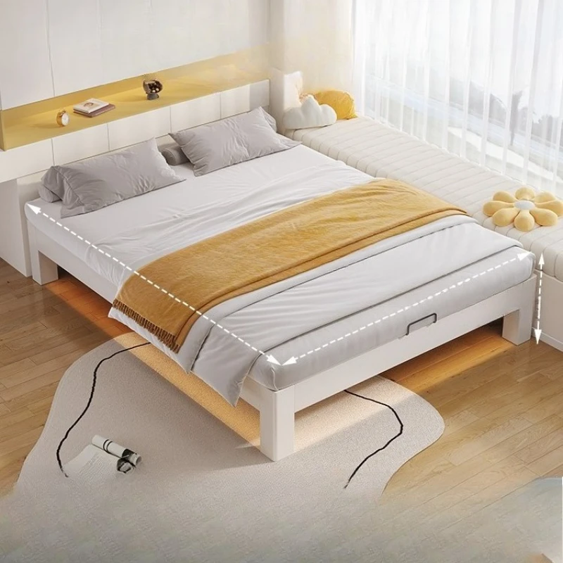 All solid wood silent row skeleton bed, shelf, tall tatami
All solid wood silent row skeleton bed, shelf, tall tatami