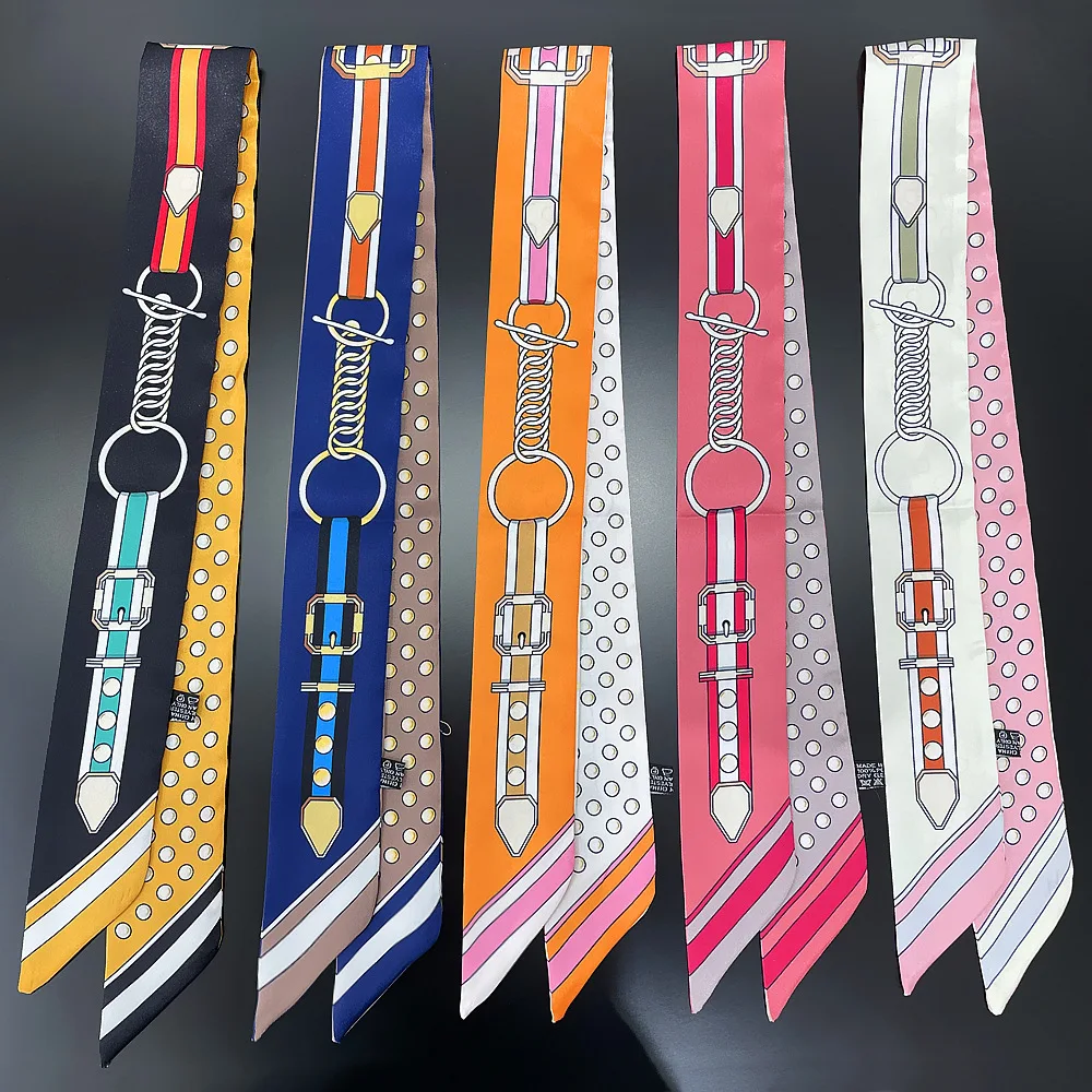 Women Scarf Luxury Chain Imitation Silk Scarf Fashion Hair Headband Foulard Skinny Bag Scarves Neckerchief Skinny
Women Scarf Luxury Chain Imitation Silk Scarf Fashion Hair Headband Foulard Skinny Bag Scarves Neckerchief Skinny