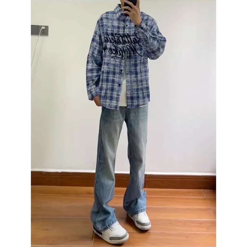 Light Blue Curved Blade Men's Jeans Straight Leg High Street Sle Vintage American Summer Faion Youth Trend Straight Cut
Light Blue Curved Blade Men's Jeans Straight Leg High Street Sle Vintage American Summer Faion Youth Trend Straight Cut
