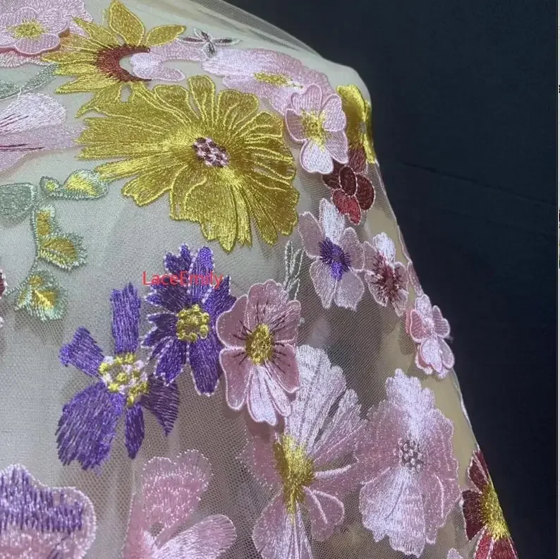 High quality 9 Colors 3d pink flower embroidery Lace Fabric colorful floral Tulle For Girl Dress Tutu Dress Wedding Dress
High quality 9 Colors 3d pink flower embroidery Lace Fabric colorful floral Tulle For Girl Dress Tutu Dress Wedding Dress