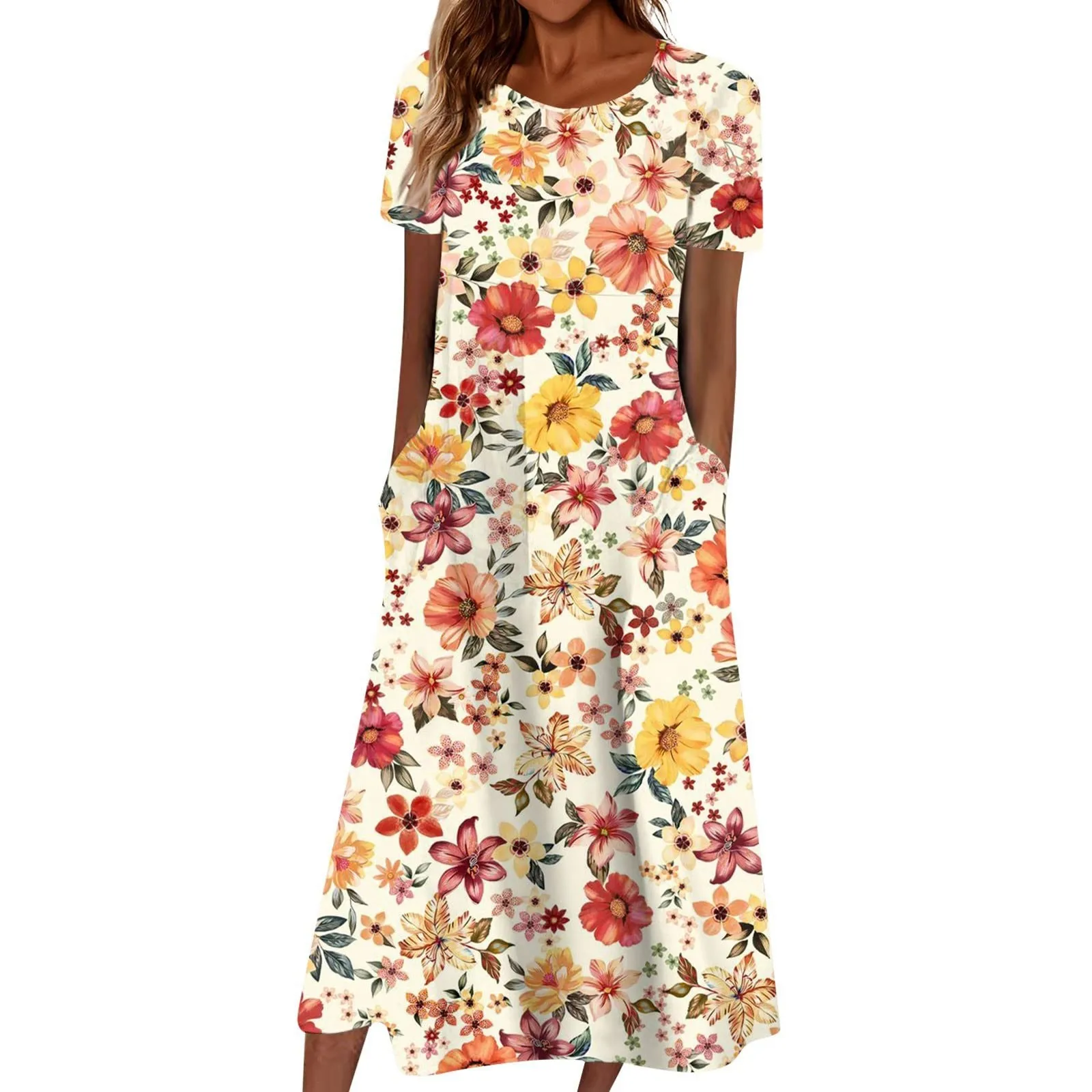 Summer Elegant Woman Clothing Short Sleeve Dress Crushed Flowers Dresses Party Evening Clothing Round Neck Pullover Streetwear
Summer Elegant Woman Clothing Short Sleeve Dress Crushed Flowers Dresses Party Evening Clothing Round Neck Pullover Streetwear