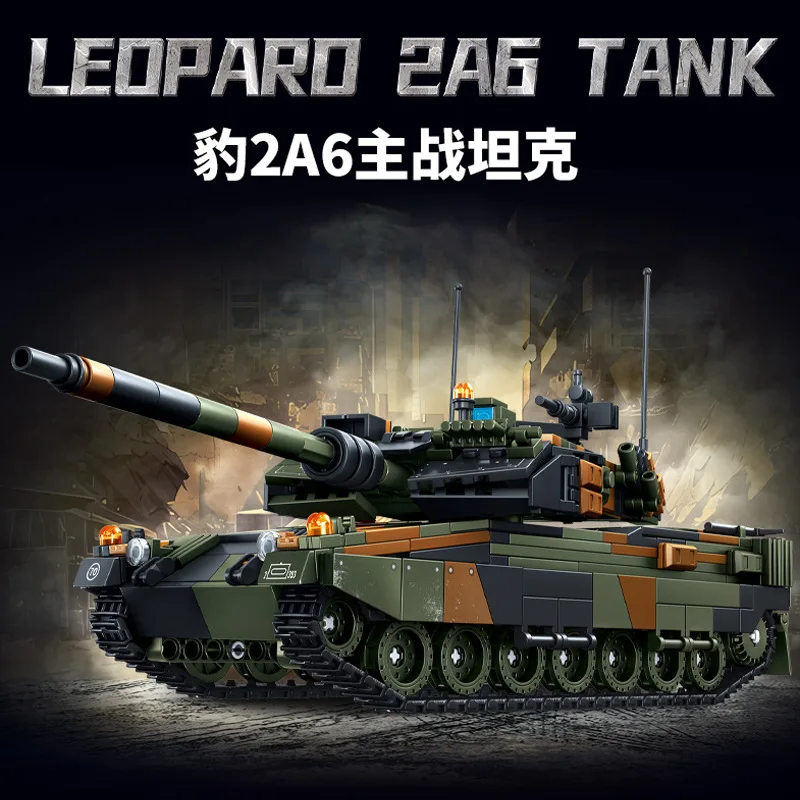 Leyi 66097 Leopard 2A6 Main Battle Tank Building Block Toy Set Military Assembly Model Bricks Toy for Boys Kids
Leyi 66097 Leopard 2A6 Main Battle Tank Building Block Toy Set Military Assembly Model Bricks Toy for Boys Kids
