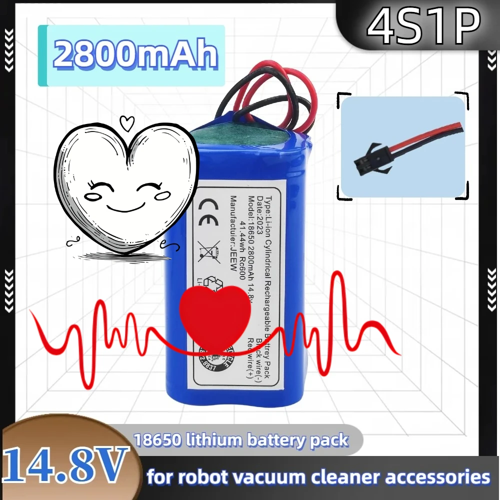 High quality 4S1P 14.8V 2800mAh Li-ion Battery For Sweeper Robot Vacuum Cleaner Accessories
High quality 4S1P 14.8V 2800mAh Li-ion Battery For Sweeper Robot Vacuum Cleaner Accessories