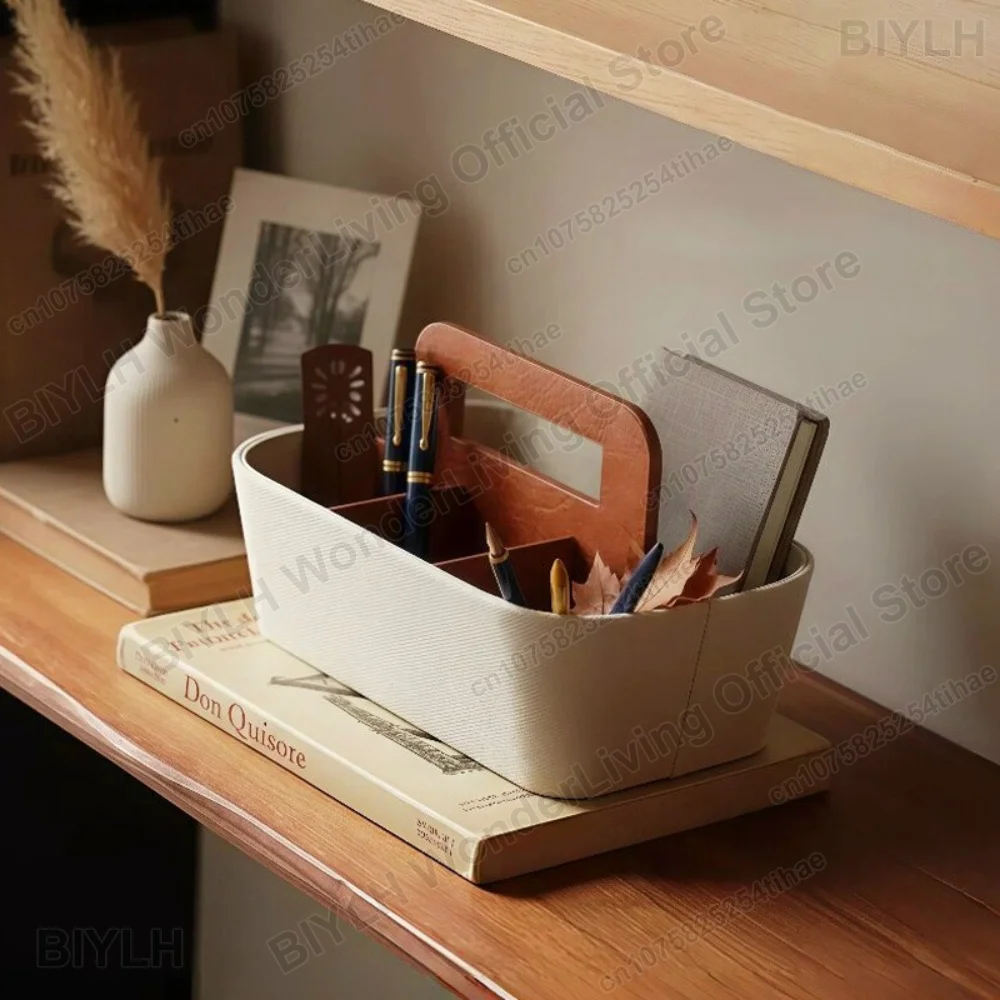 Leather Woven Storage Box Home Decor Portable Storage Rack Remote Control Makeup Brush Office Stationery Finishing Storage Tool
Leather Woven Storage Box Home Decor Portable Storage Rack Remote Control Makeup Brush Office Stationery Finishing Storage Tool