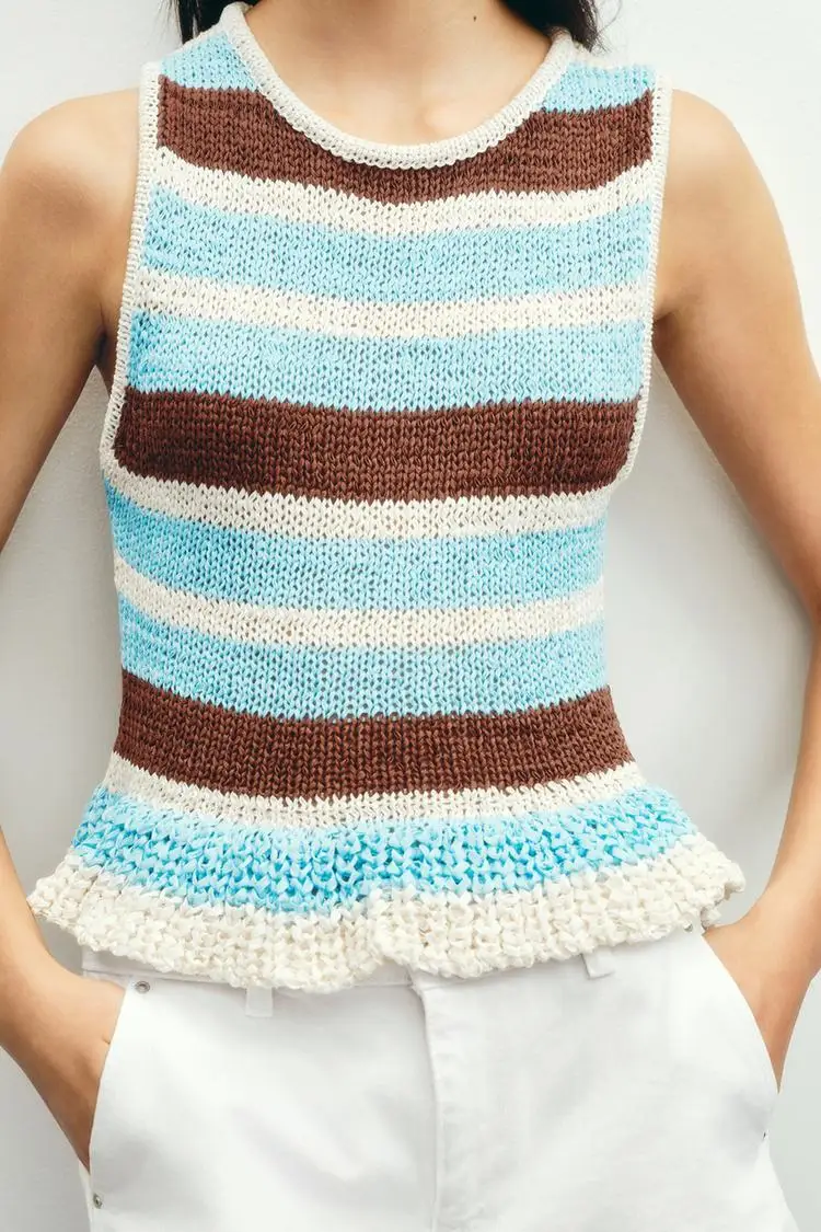 YY1313 ZA25 summer new women's clothing sweet layered decorative skirt effect slim fit striped sleeveless knitted vest for women
YY1313 ZA25 summer new women's clothing sweet layered decorative skirt effect slim fit striped sleeveless knitted vest for women