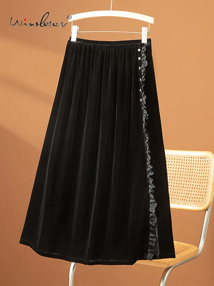 Элегантная бархатная юбка Winsleter-Bottom из 100% шелка, с эластичным поясом и кружевом, женская винтажная юбка с характером, новинка весны 2026 B62478CC
Элегантная бархатная юбка Winsleter-Bottom из 100% шелка, с эластичным поясом и кружевом, женская винтажная юбка с характером, новинка весны 2026 B62478CC