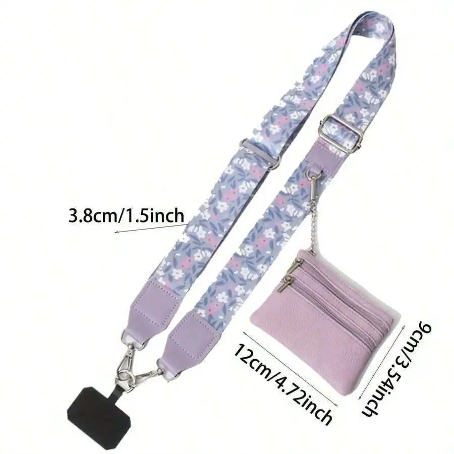 Adjustable Floral Pattern Phone Lanyard With Zippered Pocket Wallet Strap For Women
Adjustable Floral Pattern Phone Lanyard With Zippered Pocket Wallet Strap For Women
