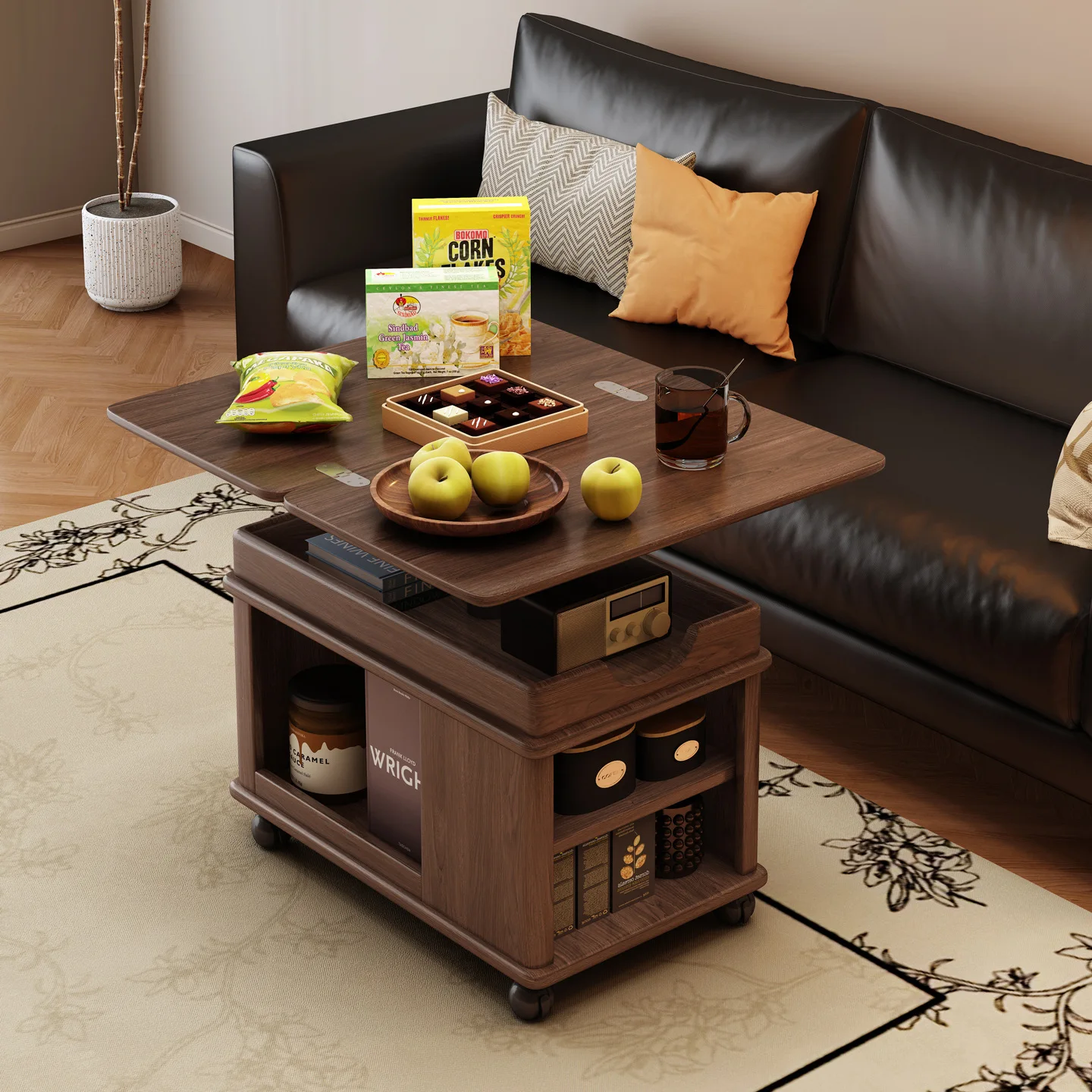 Multifunctional Coffee Tea Table Small Apartment Living Room Side Cabinet Folding Lifting Movable Cart Side Table
Multifunctional Coffee Tea Table Small Apartment Living Room Side Cabinet Folding Lifting Movable Cart Side Table