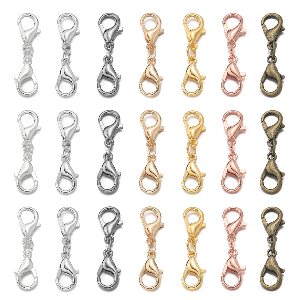 10sets Double Lobster Clasp Extender Opening Closures Extension for DIY Necklace Bracelet Jewelry Making Supplies
10sets Double Lobster Clasp Extender Opening Closures Extension for DIY Necklace Bracelet Jewelry Making Supplies
