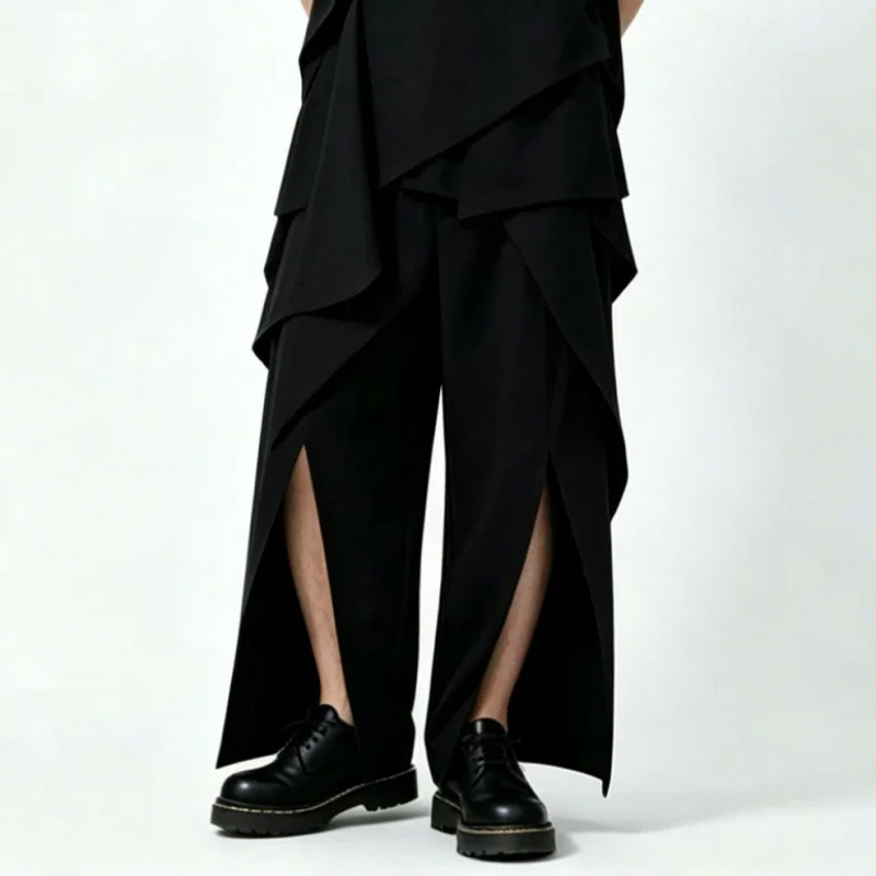 New men's pants, dark-toned irregular wide-leg pants, unisex high-waisted casual long pants A46
New men's pants, dark-toned irregular wide-leg pants, unisex high-waisted casual long pants A46