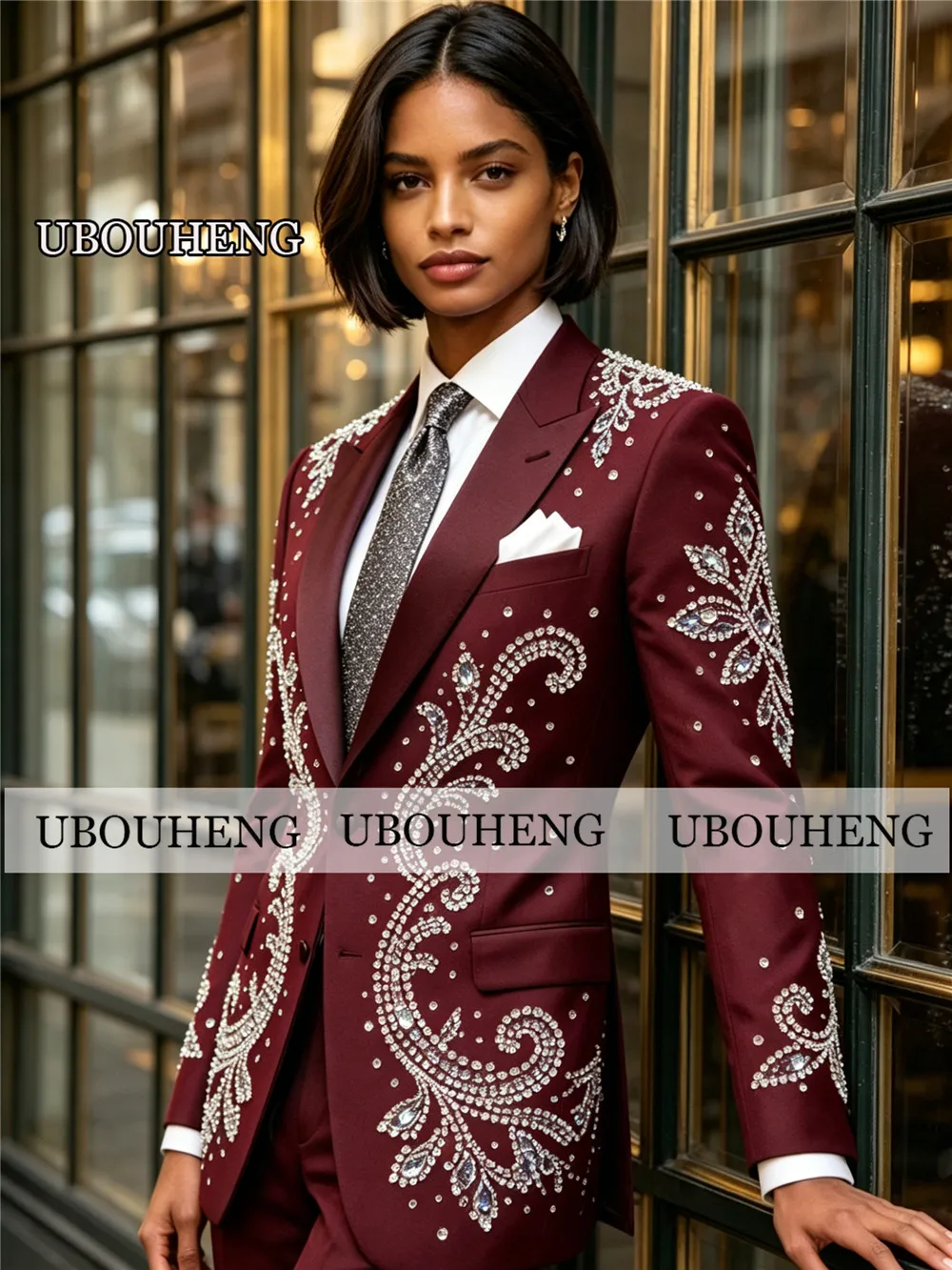 Brilliant Women's Suit 2 Piece Sets Crystals Stones Ornament Prom Blazer Customized Lady Business Tuxedos Bride's Mother Dresses
Brilliant Women's Suit 2 Piece Sets Crystals Stones Ornament Prom Blazer Customized Lady Business Tuxedos Bride's Mother Dresses