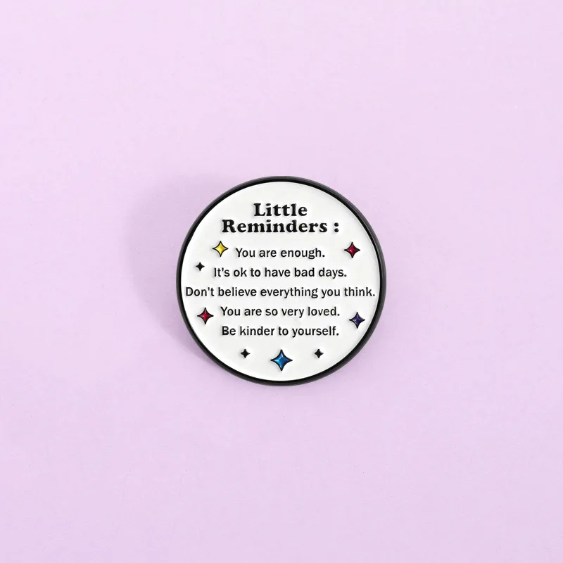 Cartoon circle Enamel Pins Healing Series Short English sentence Jewelry Badge Trendy Versatile Clothing Bag Brooch
Cartoon circle Enamel Pins Healing Series Short English sentence Jewelry Badge Trendy Versatile Clothing Bag Brooch